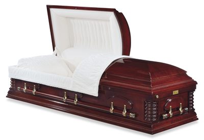 Louisburg Cherry Half Couch Wood Casket